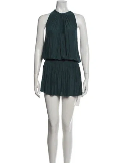 Pre-owned Ramy Brook Halterneck Mini Dress In Green