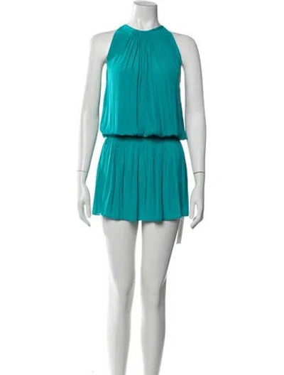 Pre-owned Ramy Brook Halterneck Mini Dress In Green