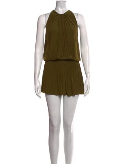 Pre-owned Ramy Brook Halterneck Mini Dress In Green