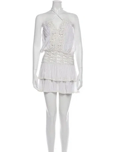 Pre-owned Ramy Brook Halterneck Mini Dress In Neutral
