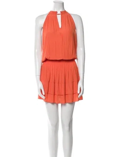 Pre-owned Ramy Brook Halterneck Mini Dress In Orange