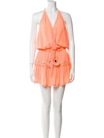 Pre-owned Ramy Brook Halterneck Mini Dress In Orange