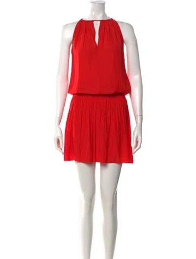 Pre-owned Ramy Brook Halterneck Mini Dress In Orange