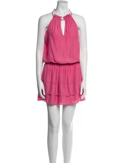 Pre-owned Ramy Brook Halterneck Mini Dress In Pink