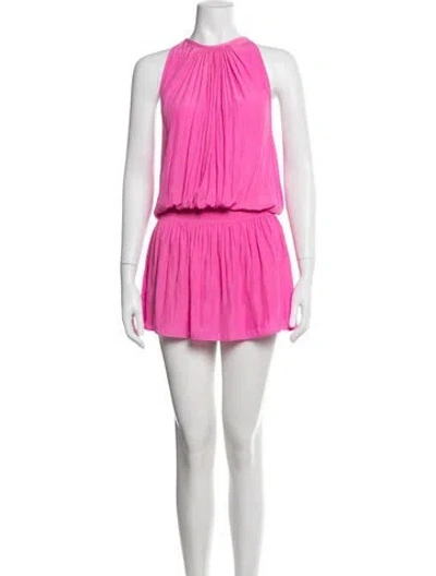 Pre-owned Ramy Brook Halterneck Mini Dress In Pink