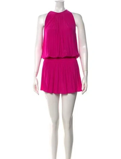 Pre-owned Ramy Brook Halterneck Mini Dress In Pink