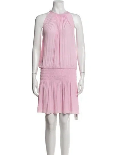 Pre-owned Ramy Brook Halterneck Mini Dress In Pink