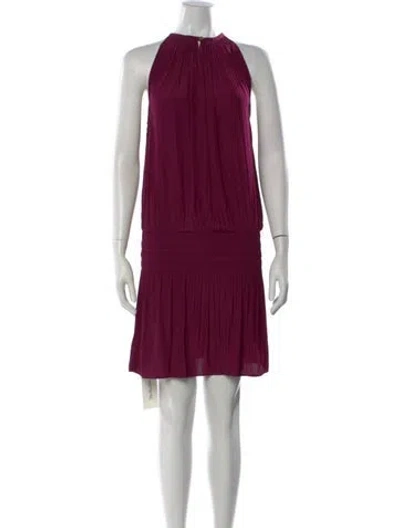 Pre-owned Ramy Brook Halterneck Mini Dress In Purple