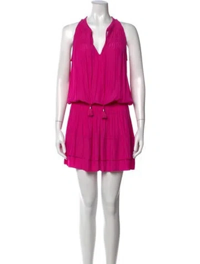 Pre-owned Ramy Brook Halterneck Mini Dress In Purple