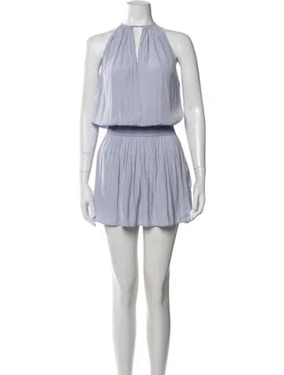 Pre-owned Ramy Brook Halterneck Mini Dress In Purple