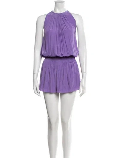 Pre-owned Ramy Brook Halterneck Mini Dress In Purple