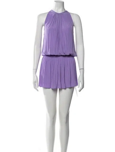 Pre-owned Ramy Brook Halterneck Mini Dress In Purple