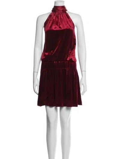 Pre-owned Ramy Brook Halterneck Mini Dress In Red