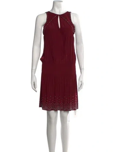 Pre-owned Ramy Brook Halterneck Mini Dress In Red