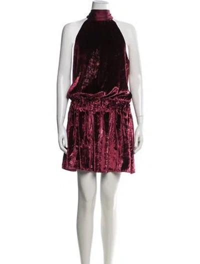 Pre-owned Ramy Brook Halterneck Mini Dress In Red