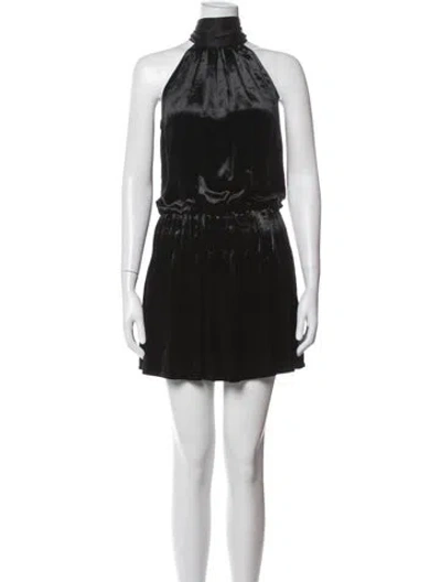 Pre-owned Ramy Brook Halterneck Mini Dress W/ Tags In Black