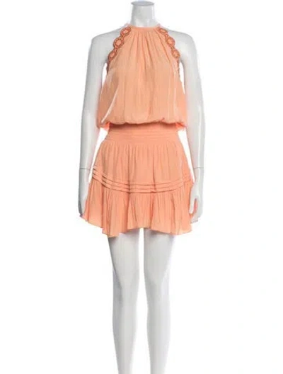 Pre-owned Ramy Brook Halterneck Mini Dress W/ Tags In Orange