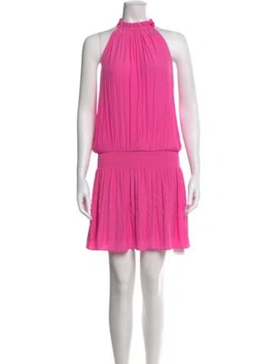Pre-owned Ramy Brook Halterneck Mini Dress W/ Tags In Pink