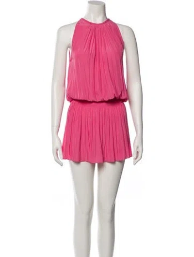 Pre-owned Ramy Brook Halterneck Mini Dress W/ Tags In Pink