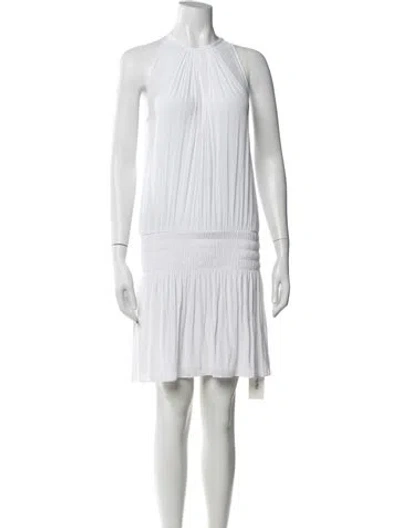 Pre-owned Ramy Brook Halterneck Mini Dress W/ Tags In White