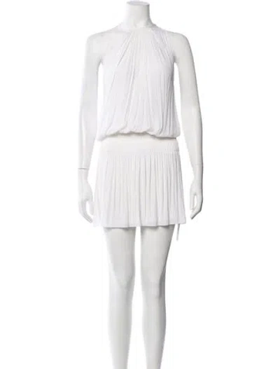 Pre-owned Ramy Brook Halterneck Mini Dress In White