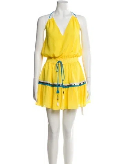 Pre-owned Ramy Brook Halterneck Mini Dress In Yellow