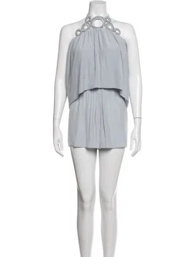 Pre-owned Ramy Brook Halterneck Romper In Blue