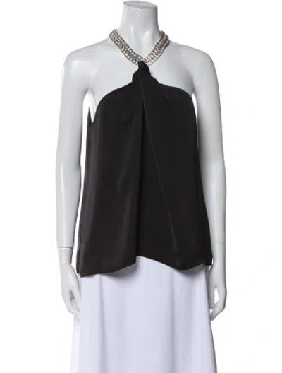 Pre-owned Ramy Brook Halterneck Sleeveless Blouse In Black