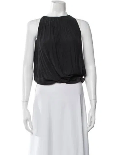 Pre-owned Ramy Brook Halterneck Sleeveless Blouse In Black