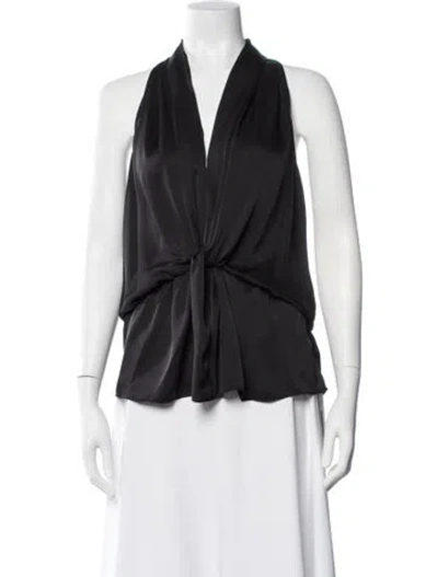 Pre-owned Ramy Brook Halterneck Sleeveless Blouse In Black