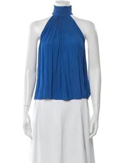 Pre-owned Ramy Brook Halterneck Sleeveless Blouse In Blue