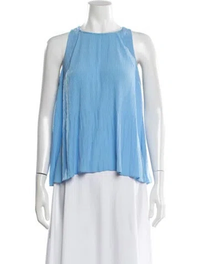 Pre-owned Ramy Brook Halterneck Sleeveless Blouse In Blue