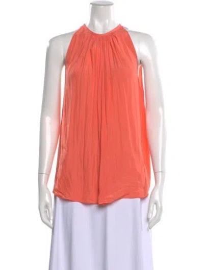 Pre-owned Ramy Brook Halterneck Sleeveless Blouse In Orange