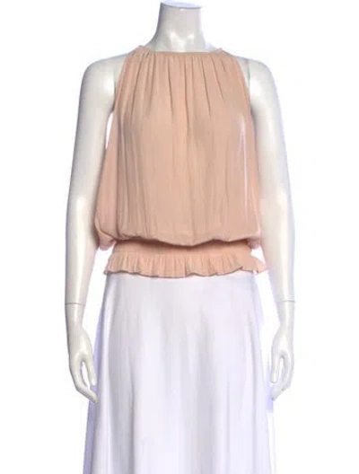 Pre-owned Ramy Brook Halterneck Sleeveless Blouse In Orange