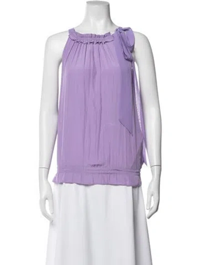 Pre-owned Ramy Brook Halterneck Sleeveless Blouse In Purple