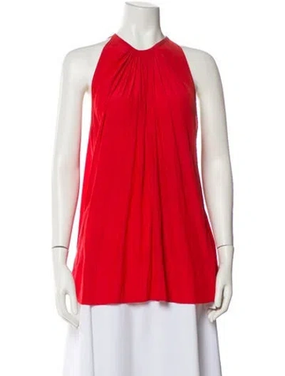 Pre-owned Ramy Brook Halterneck Sleeveless Blouse In Red