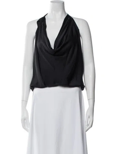 Pre-owned Ramy Brook Halterneck Sleeveless Blouse W/ Tags In Black