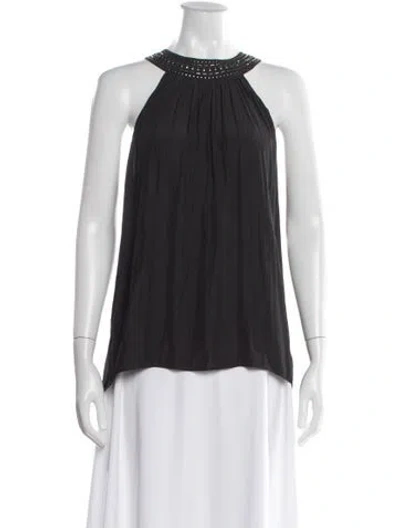 Pre-owned Ramy Brook Halterneck Sleeveless Blouse W/ Tags In Black
