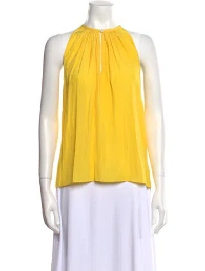 Pre-owned Ramy Brook Halterneck Sleeveless Blouse In Yellow