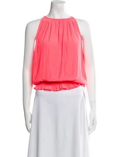 Pre-owned Ramy Brook Halterneck Sleeveless Crop Top In Pink