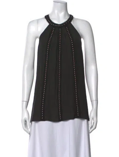 Pre-owned Ramy Brook Halterneck Sleeveless Top In Black