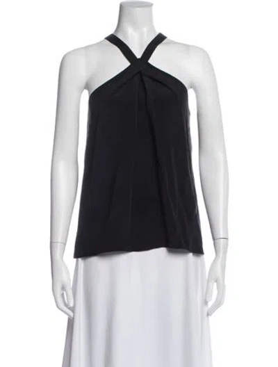 Pre-owned Ramy Brook Halterneck Sleeveless Top In Black