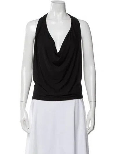 Pre-owned Ramy Brook Halterneck Sleeveless Top In Black