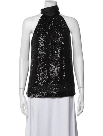 Pre-owned Ramy Brook Halterneck Sleeveless Top In Black