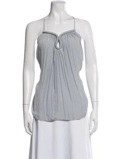 Pre-owned Ramy Brook Halterneck Sleeveless Top In Blue