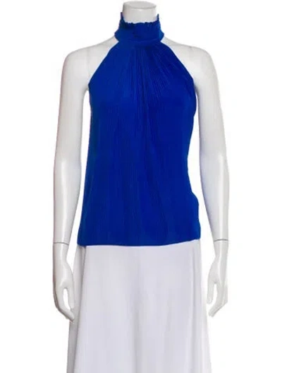 Pre-owned Ramy Brook Halterneck Sleeveless Top In Blue