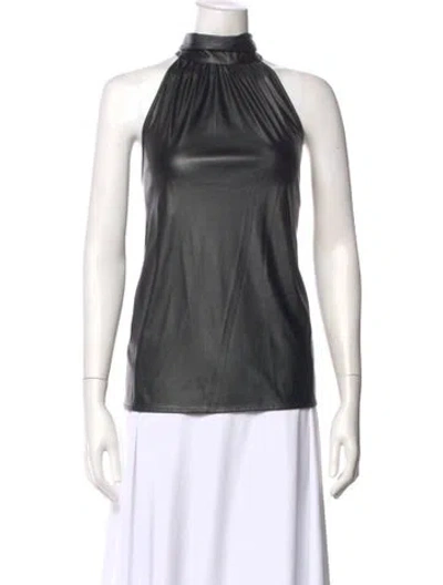 Pre-owned Ramy Brook Halterneck Sleeveless Top In Gray
