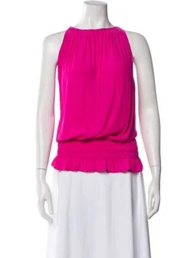 Pre-owned Ramy Brook Halterneck Sleeveless Top In Pink