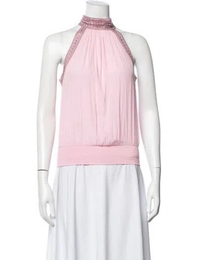 Pre-owned Ramy Brook Halterneck Sleeveless Top In Pink
