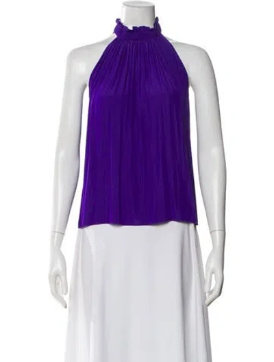 Pre-owned Ramy Brook Halterneck Sleeveless Top In Purple